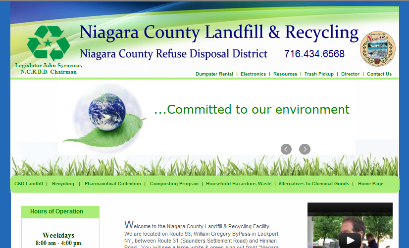 Sample website for Niagara County Landfill &amp; Recycling
