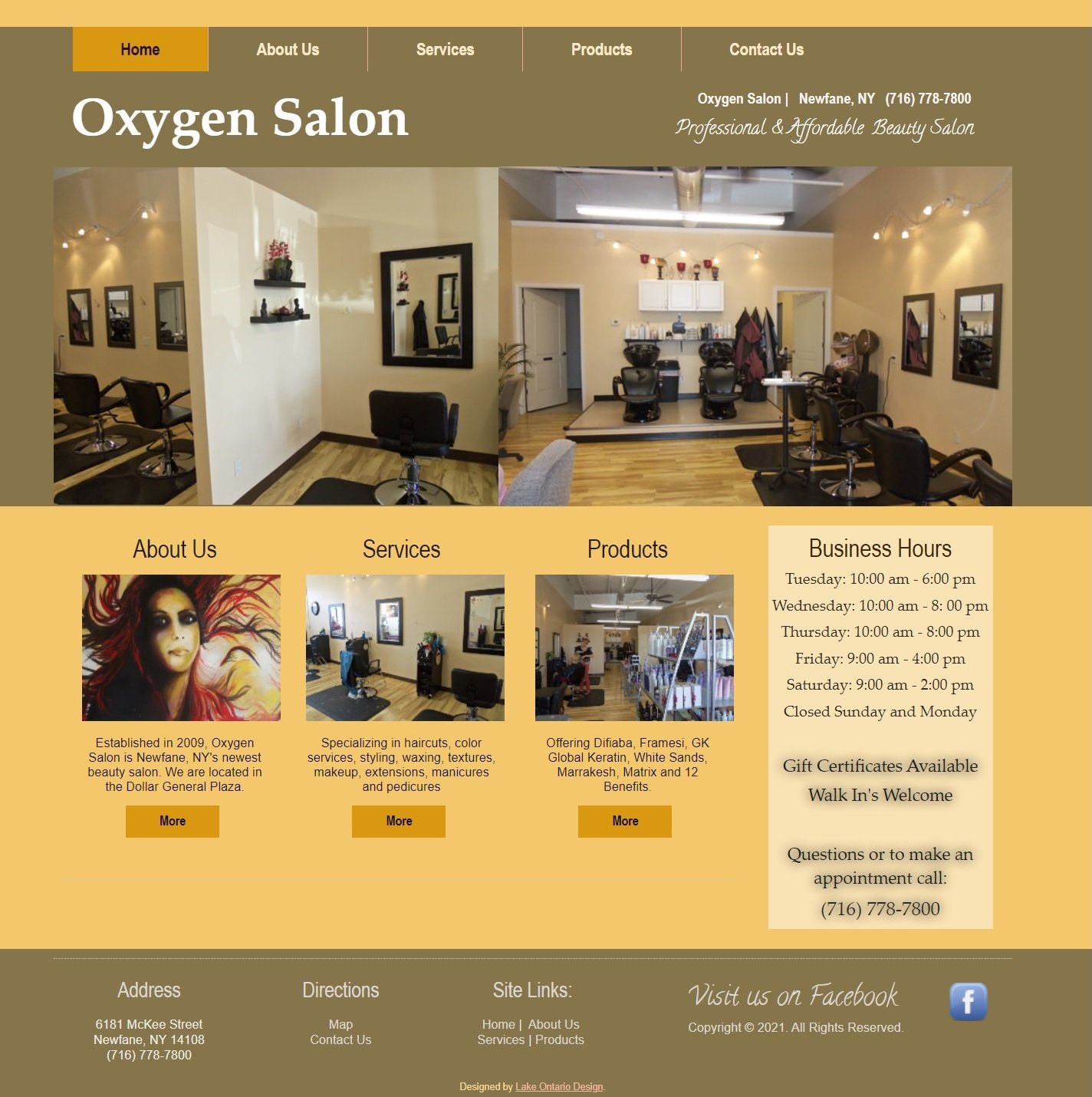 Same website for Oxygen Salon