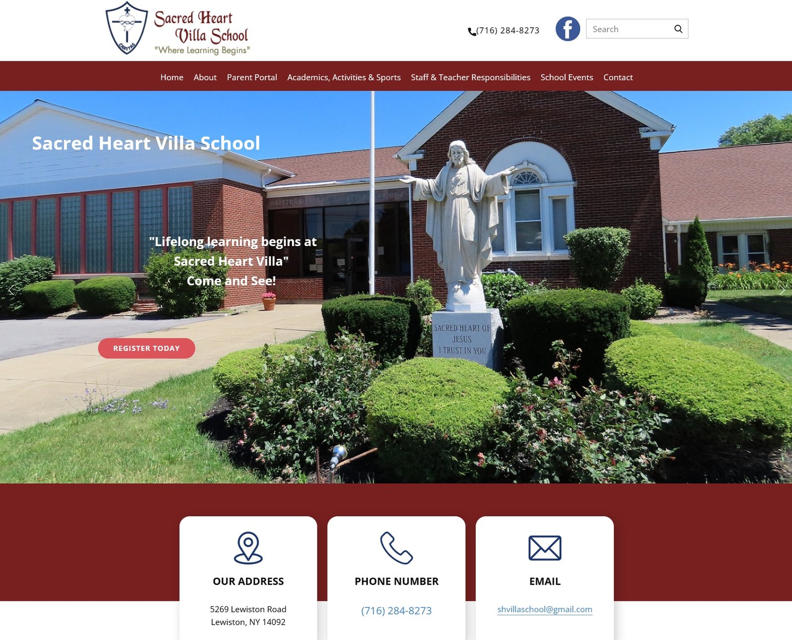 Screenshot of Sacred Heart Villa School