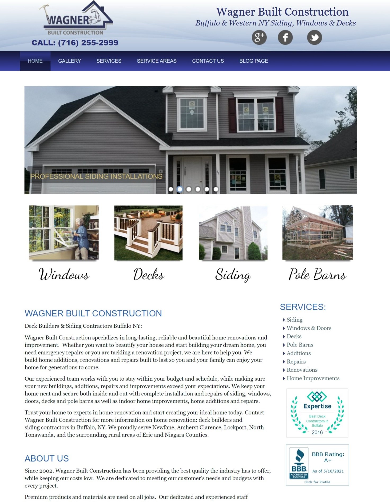 Another screenshot of Wagner Built Construction