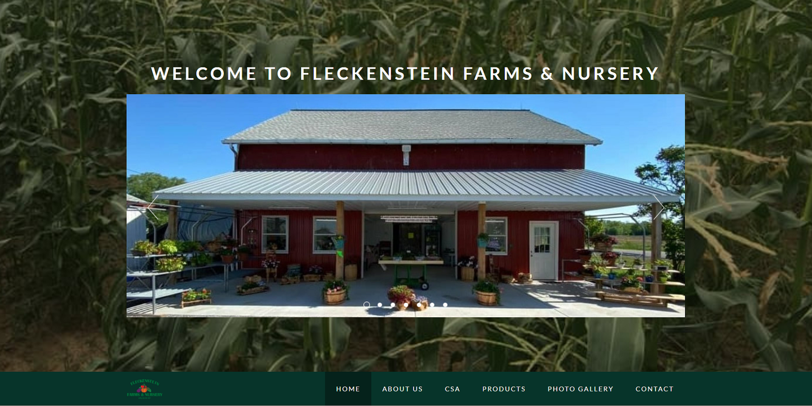 Screenshot of Fleckenstein Farms website