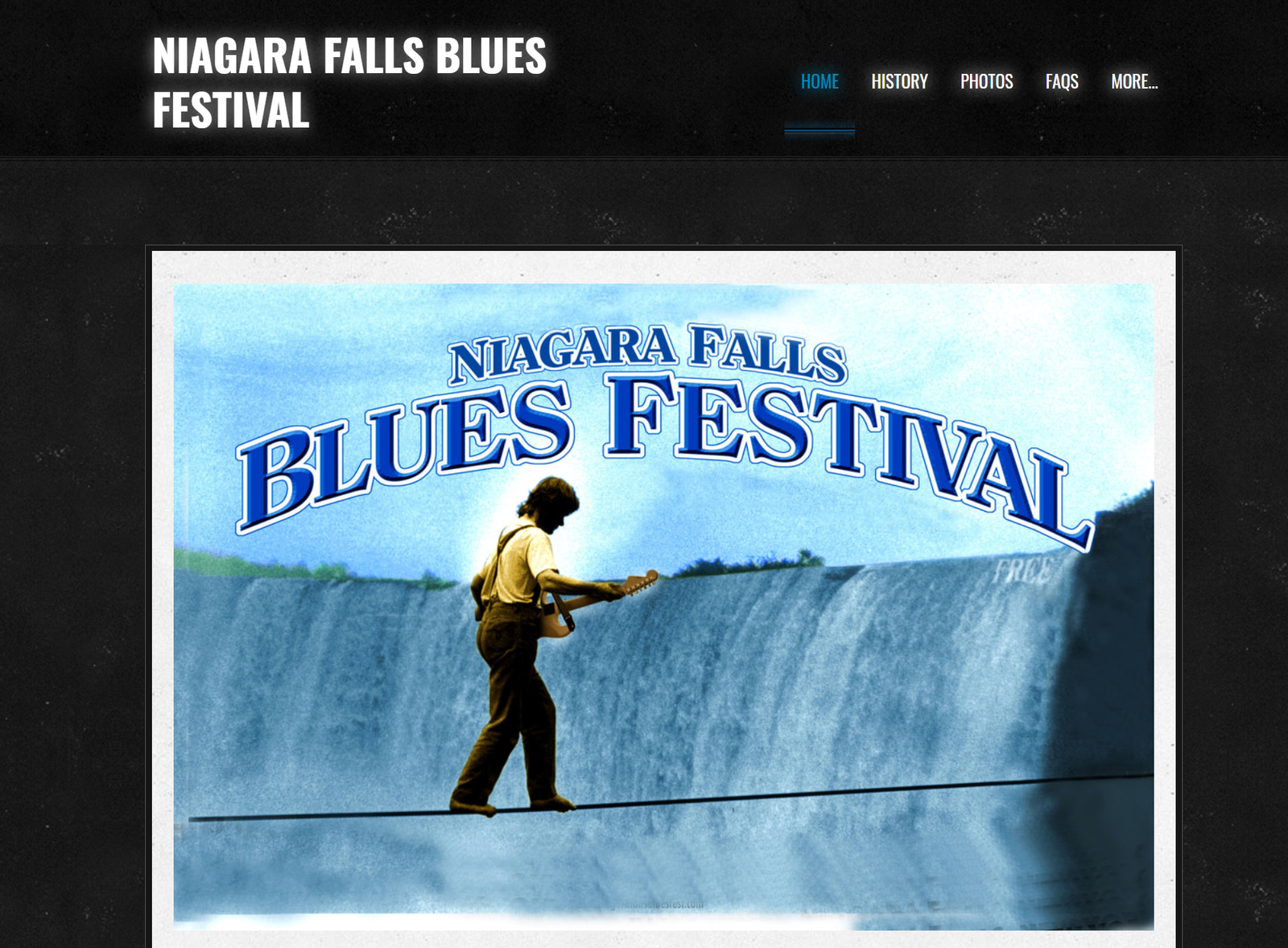 Website sample of Niagara Falls Blues Festival