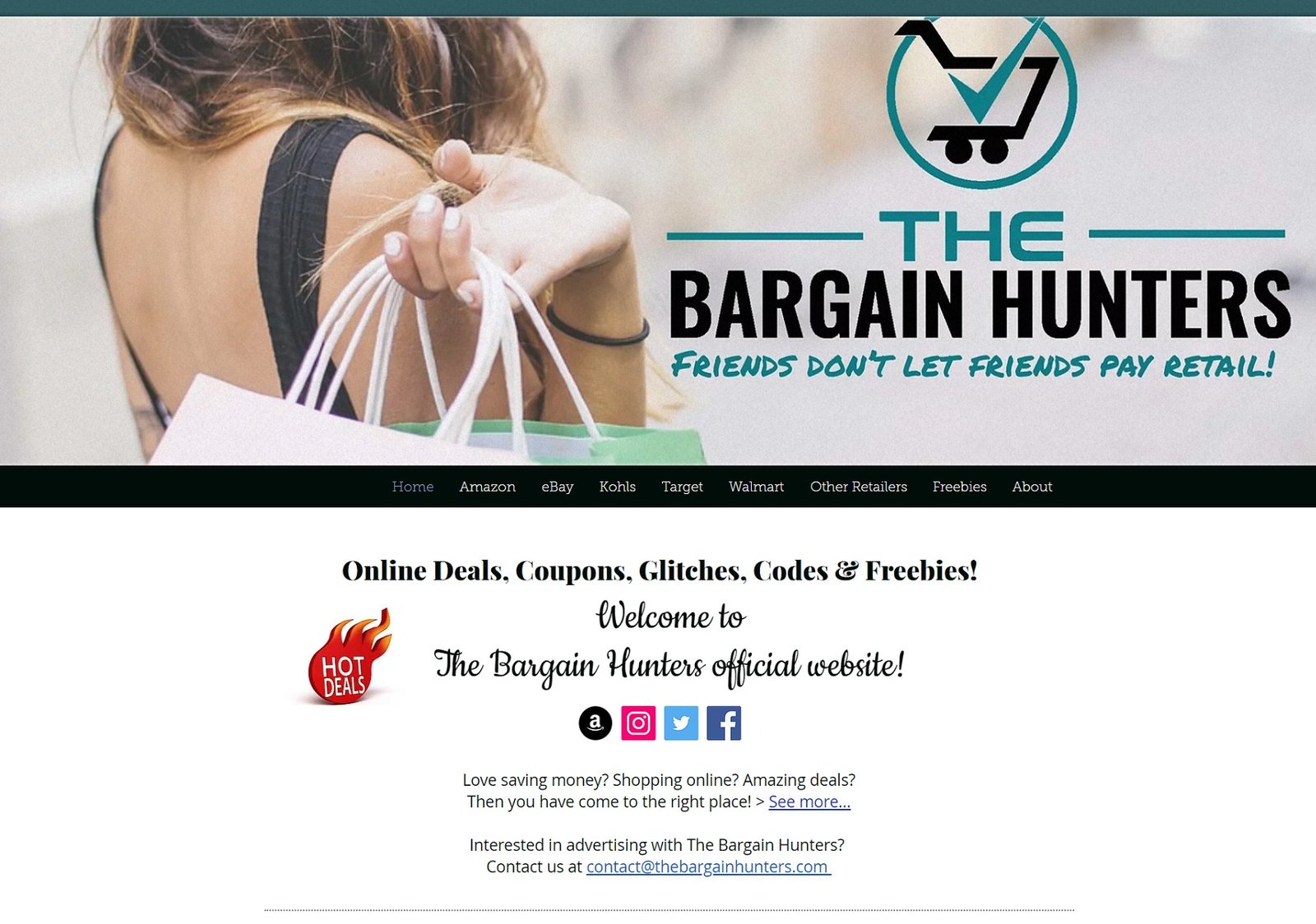 Screenshot of The Bargain Hunters website
